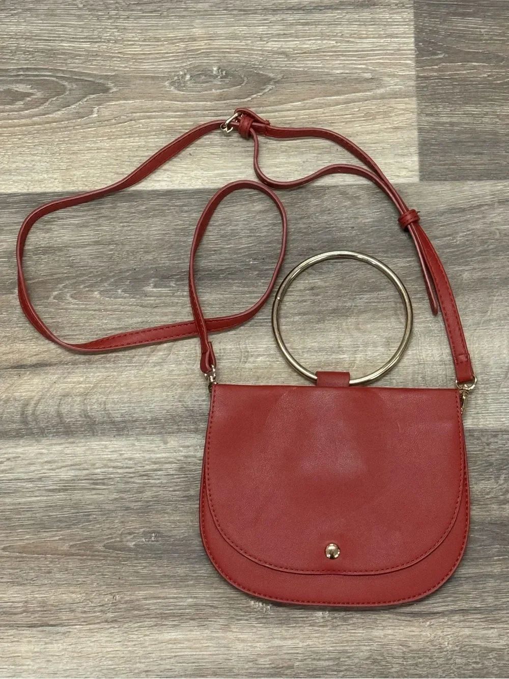 Madison West Burgundy Hoop Bag